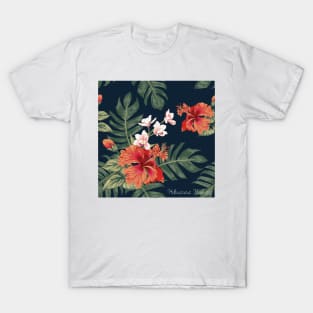 Hibiscus Flower Seamless Pattern T-Shirt